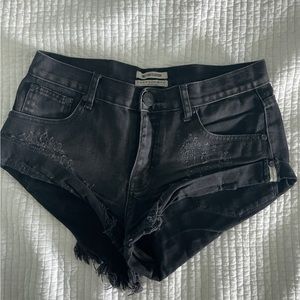 ONE TEASPOON Black Denim Shorts (Size 27)